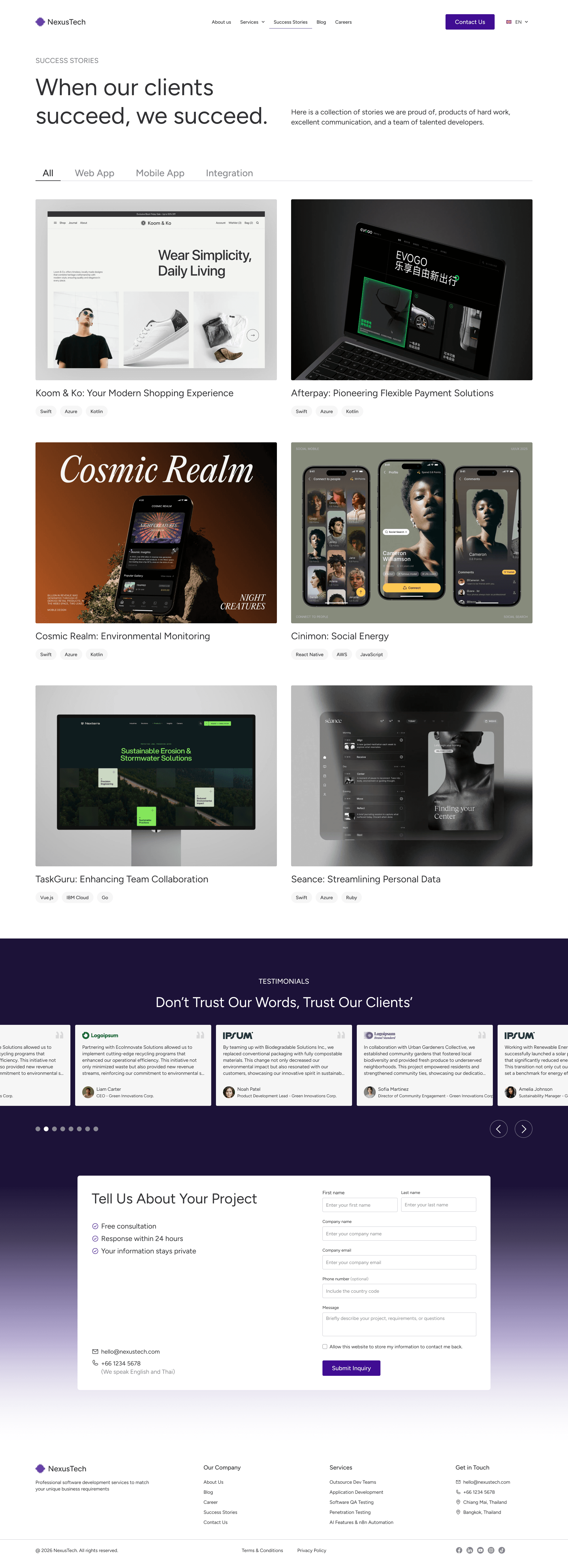 NexusTech, Success Stories Catalog
