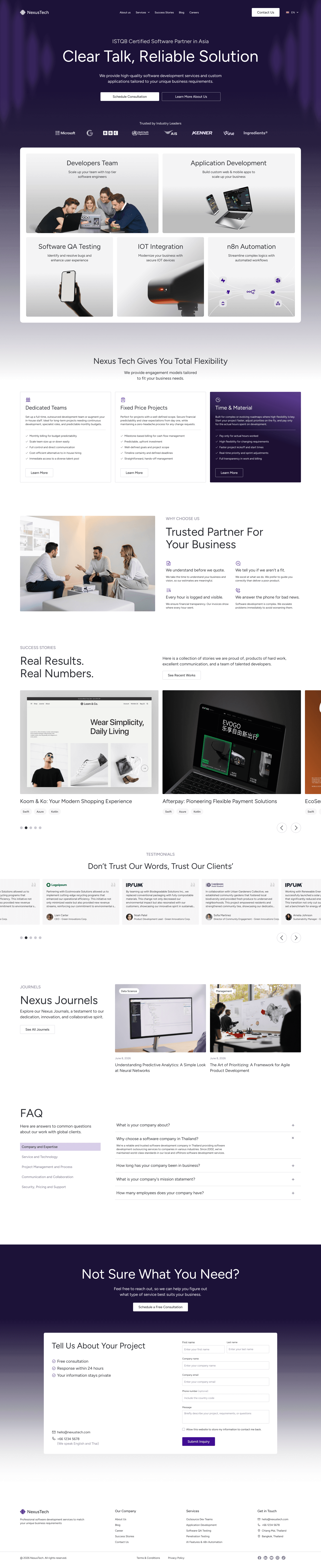 NexusTech, Landing Page