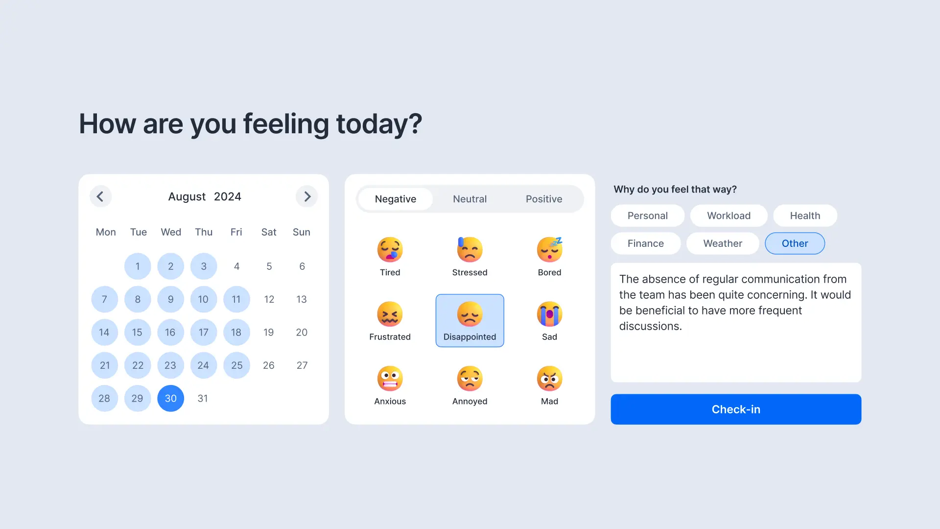 Emotion Check-in System, preview 3
